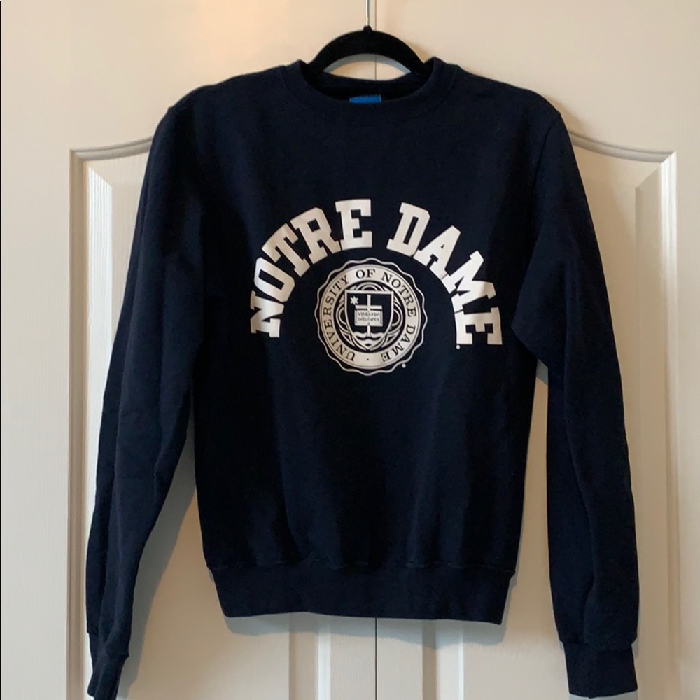 Notre Dame Navy Champion Crew Neck Sweatshirt